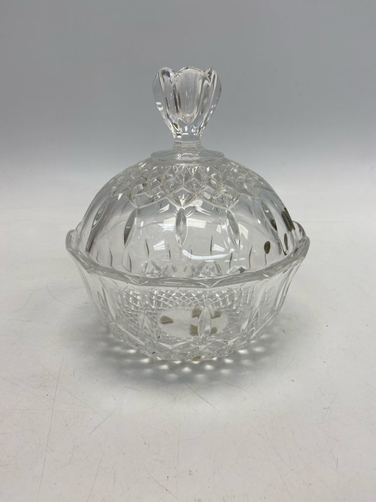 Clear Knobby Glass Candy Container