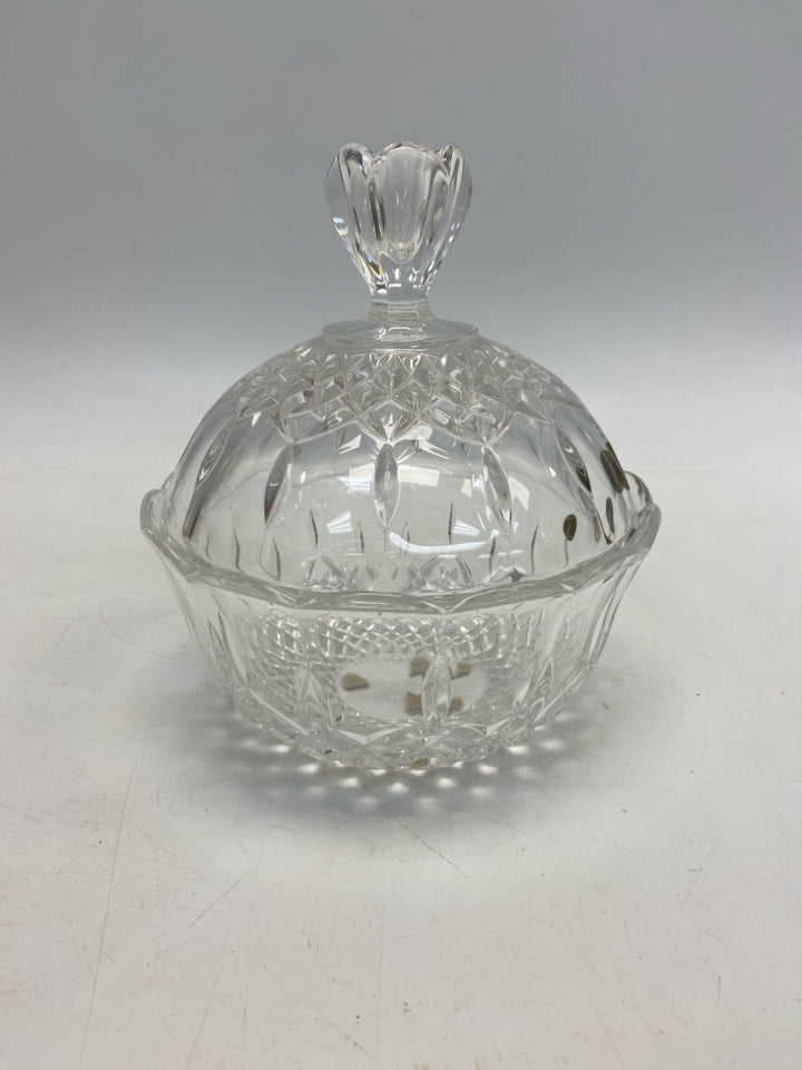 Clear Knobby Glass Candy Container