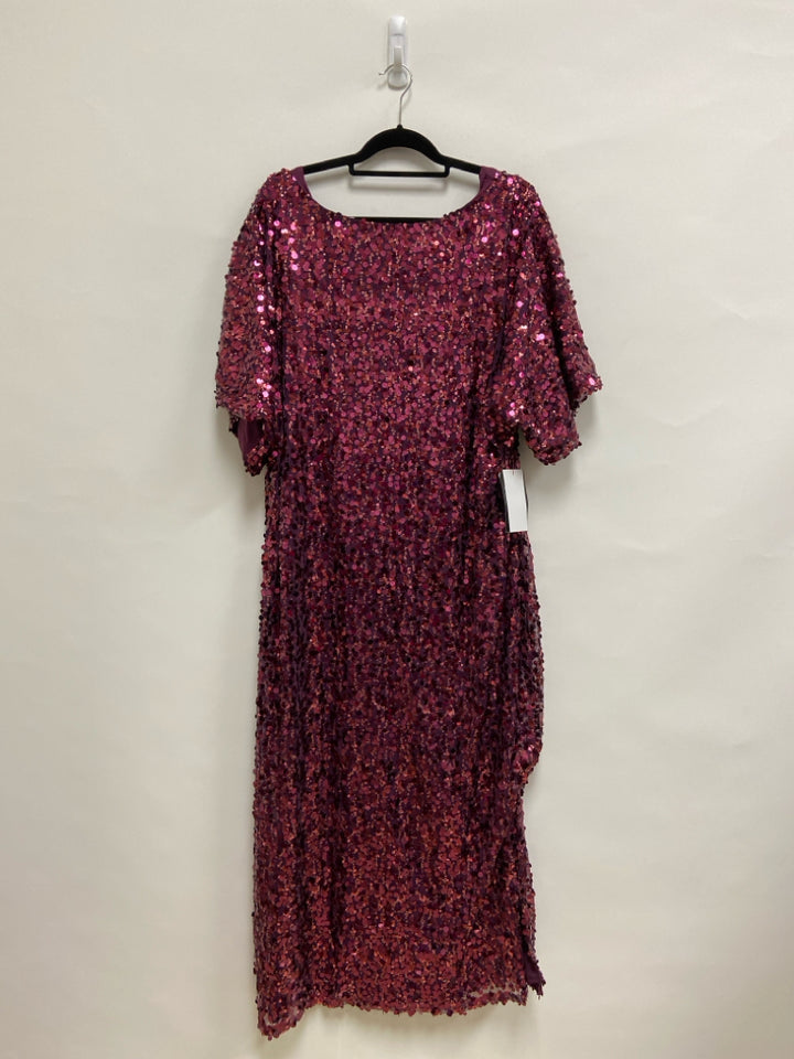 NWT Size 22/24 Burgundy Sequins Maxi Plus Size Dress