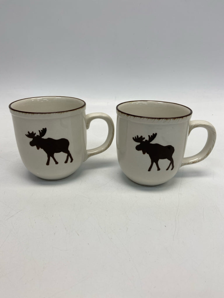 Cream Brown Moose Coffee Mug