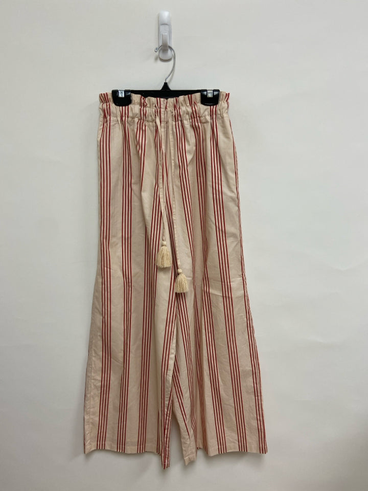 Size XS Beige Red Stripes Pull-on Ladies Pants