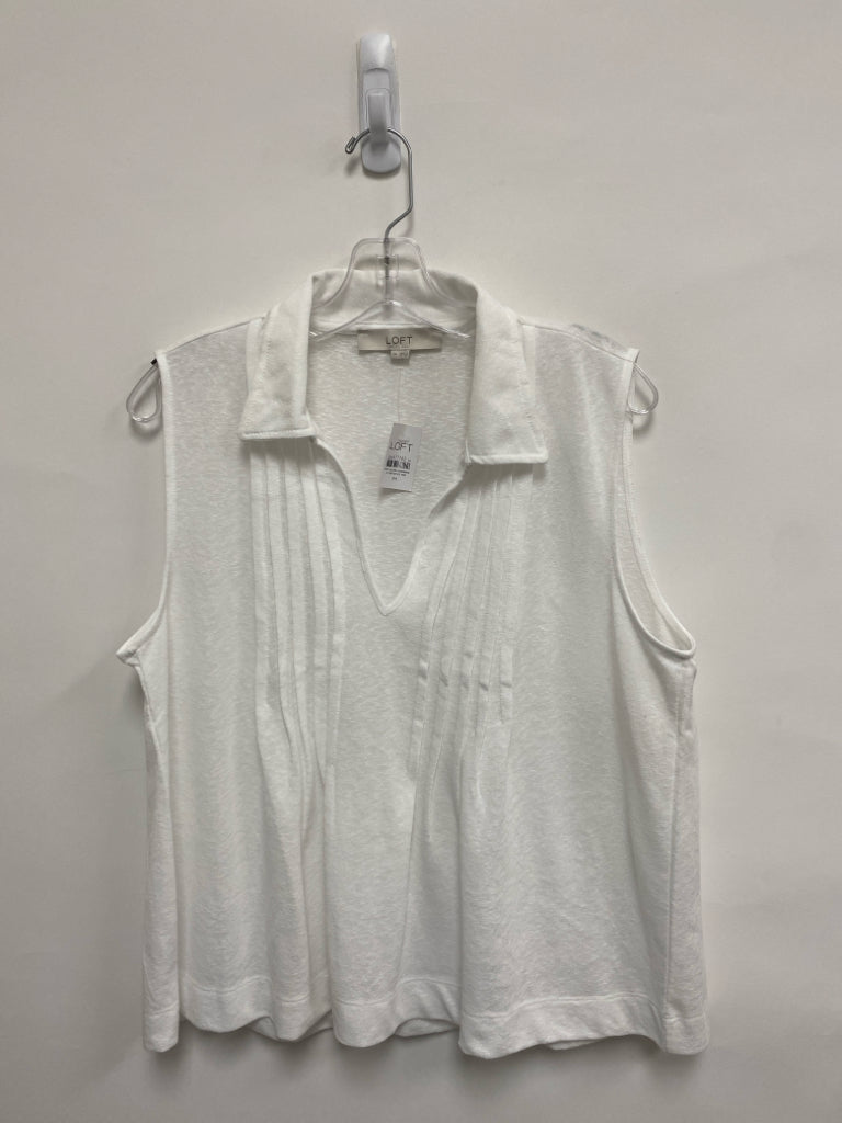 NWT LOFT Size M White Sleeveless Ladies Top