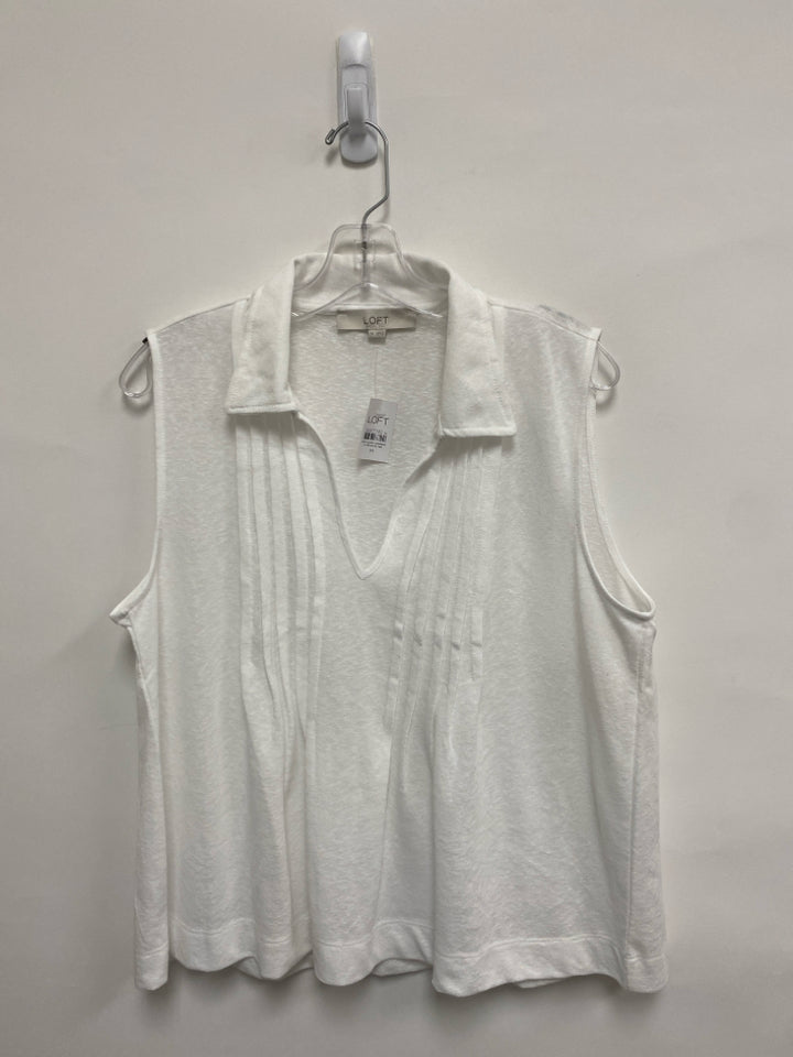 NWT LOFT Size M White Sleeveless Ladies Top