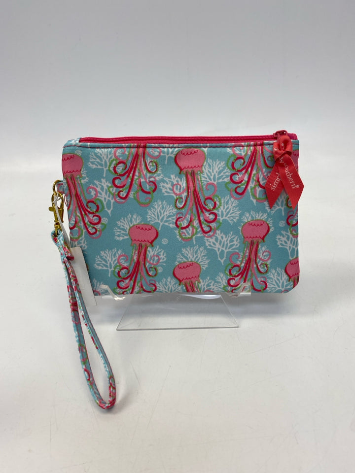 NWT Simply Southern Blue Pink/Green Jellyfish Wristlet