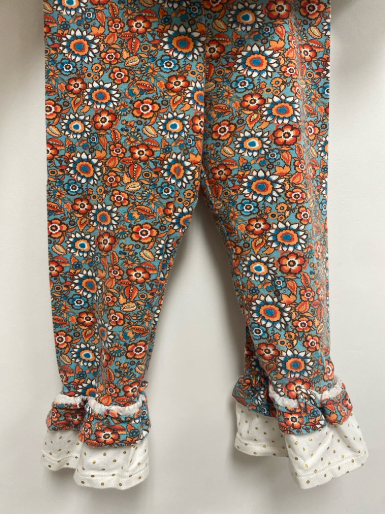 Bonnie Jean SIZE 4T White/Gold Aqua/Orange Thanksgiving Girl&