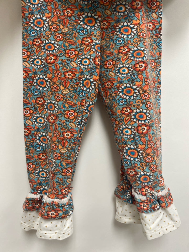 Bonnie Jean SIZE 4T White/Gold Aqua/Orange Thanksgiving Girl&