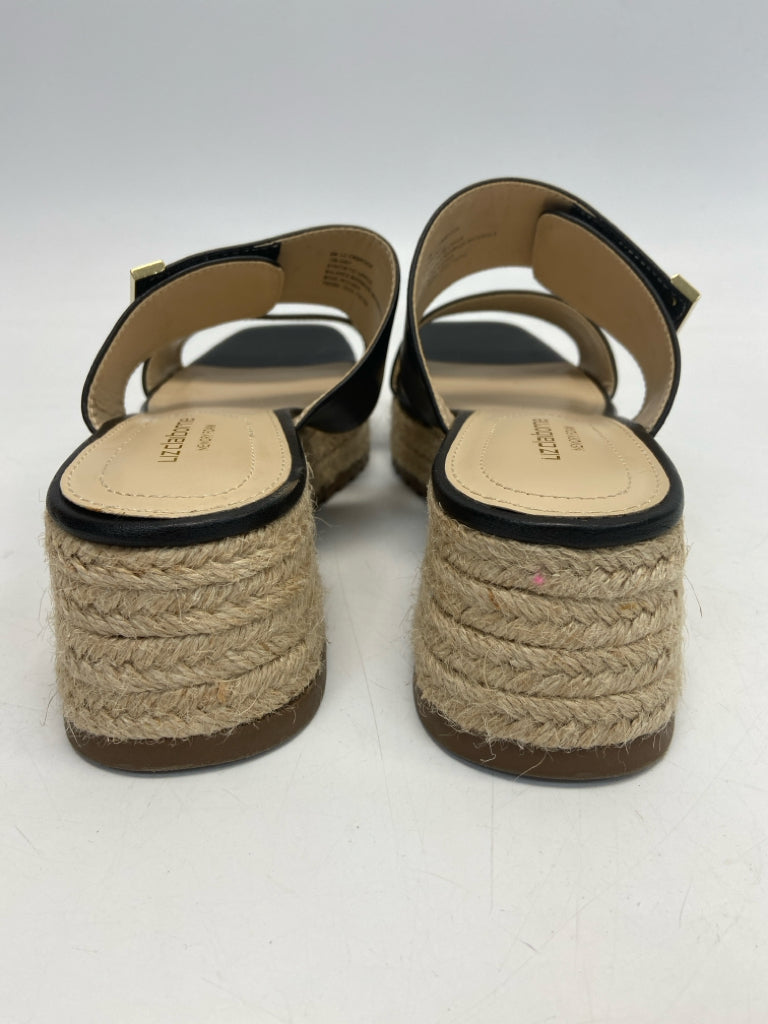 Liz Claiborne  Size 8 Black Natural Sandals