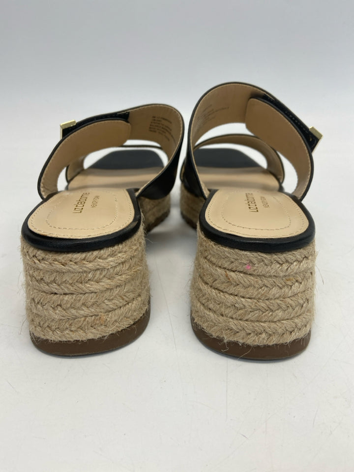 Liz Claiborne  Size 8 Black Natural Sandals