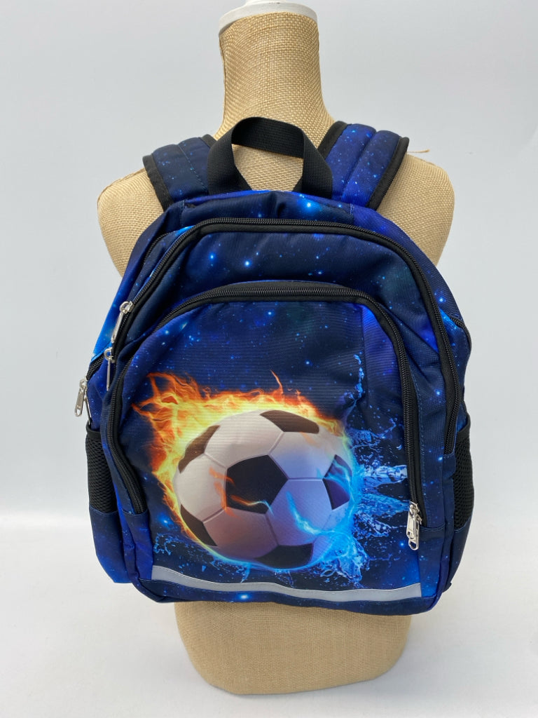 Navy White/Black Soccer Kids Backpack