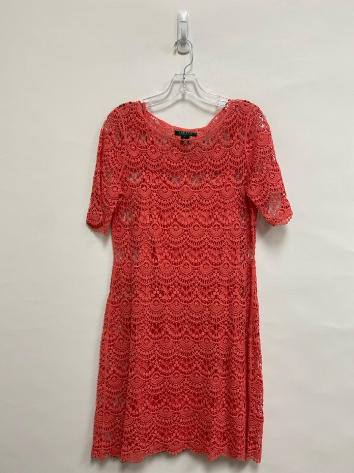Ralph Lauren Size M Coral Lace Ladies Dress
