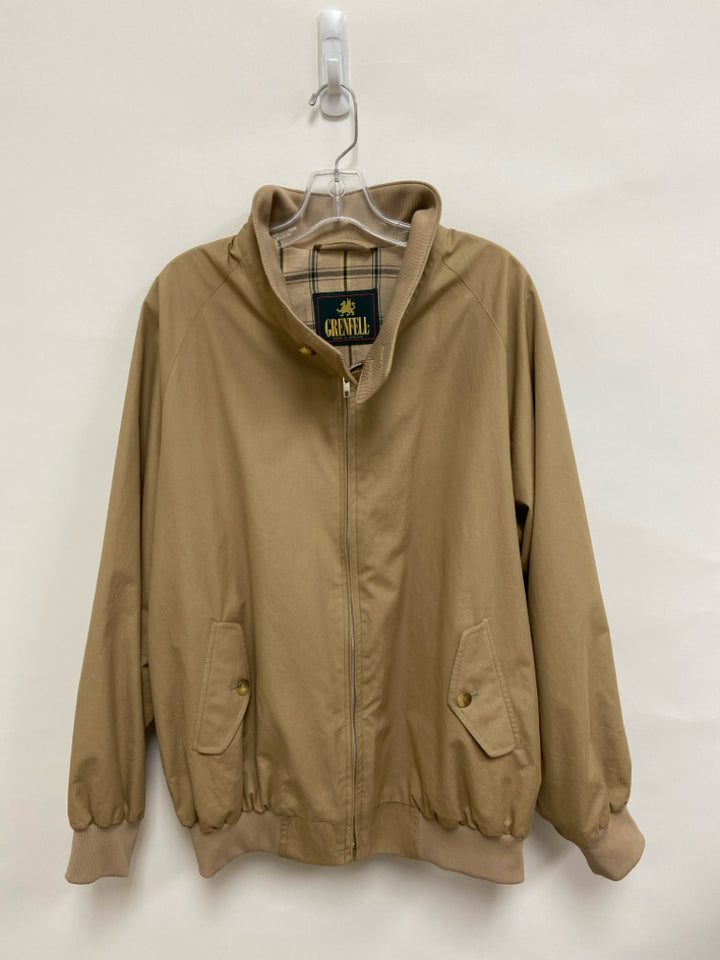 GRENFELL Size XL Khaki Zip Down Men&