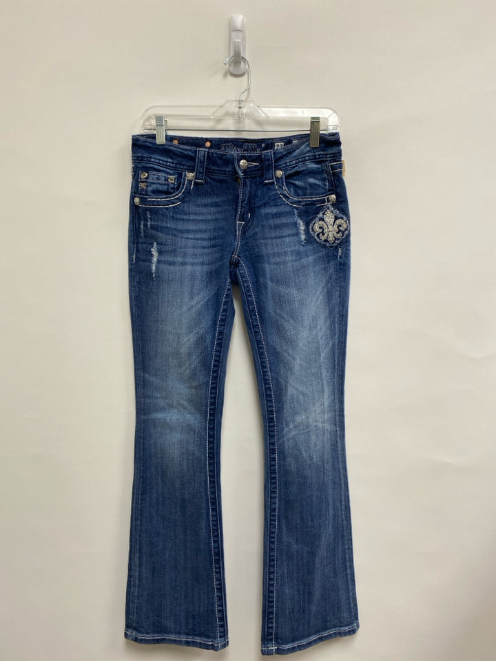 Miss Me Size 27 Blue Denim Distressed Ladies Jeans