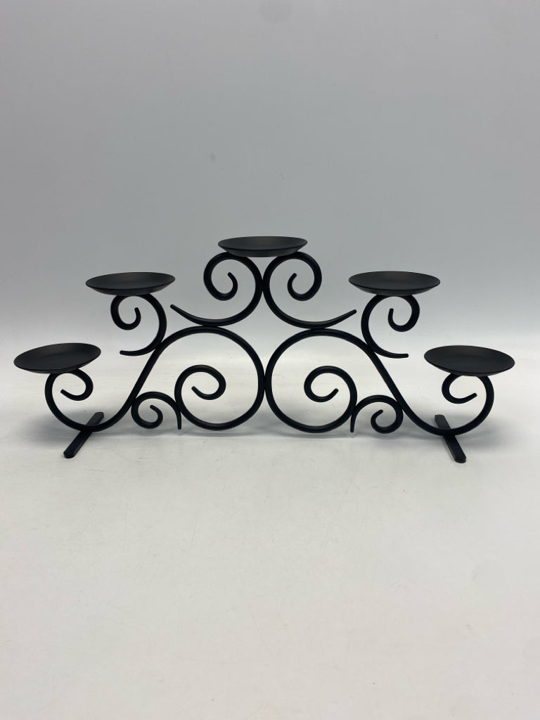 Black Scrolled Iron Candleholder(s)