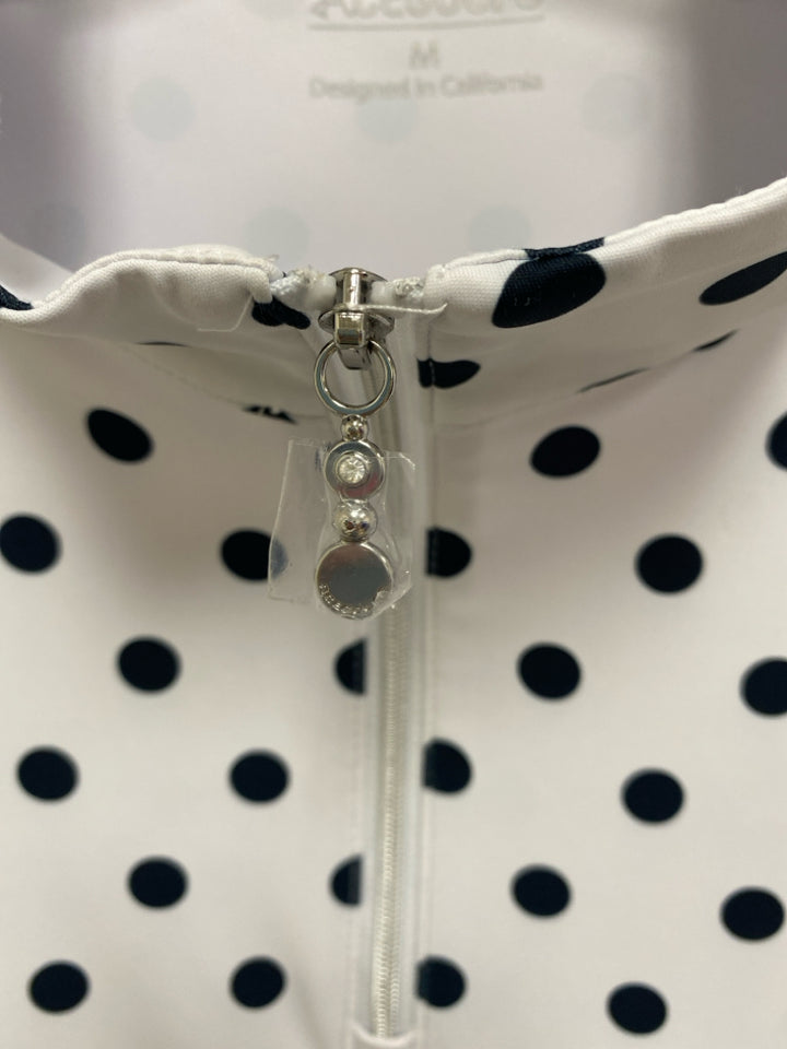 Size M White Black Polka Dot Sleeveless Athletic Dress