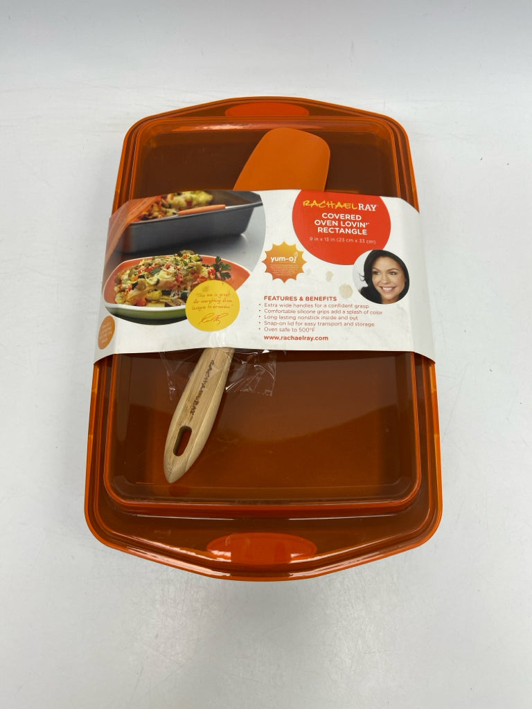 NEW/PKG Rachel Ray Gray Orange Metal/Plastic Bakeware