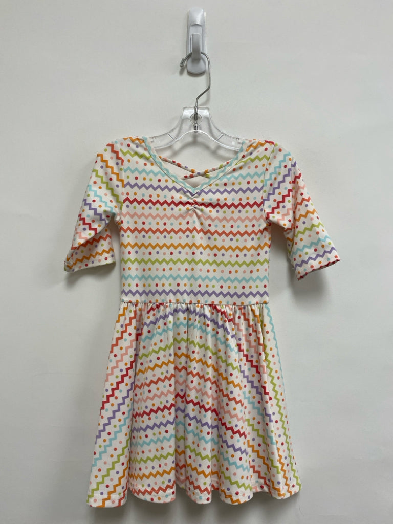 DOTDOTSMILE SIZE 3/4 White Multi Color Chevron Girl&