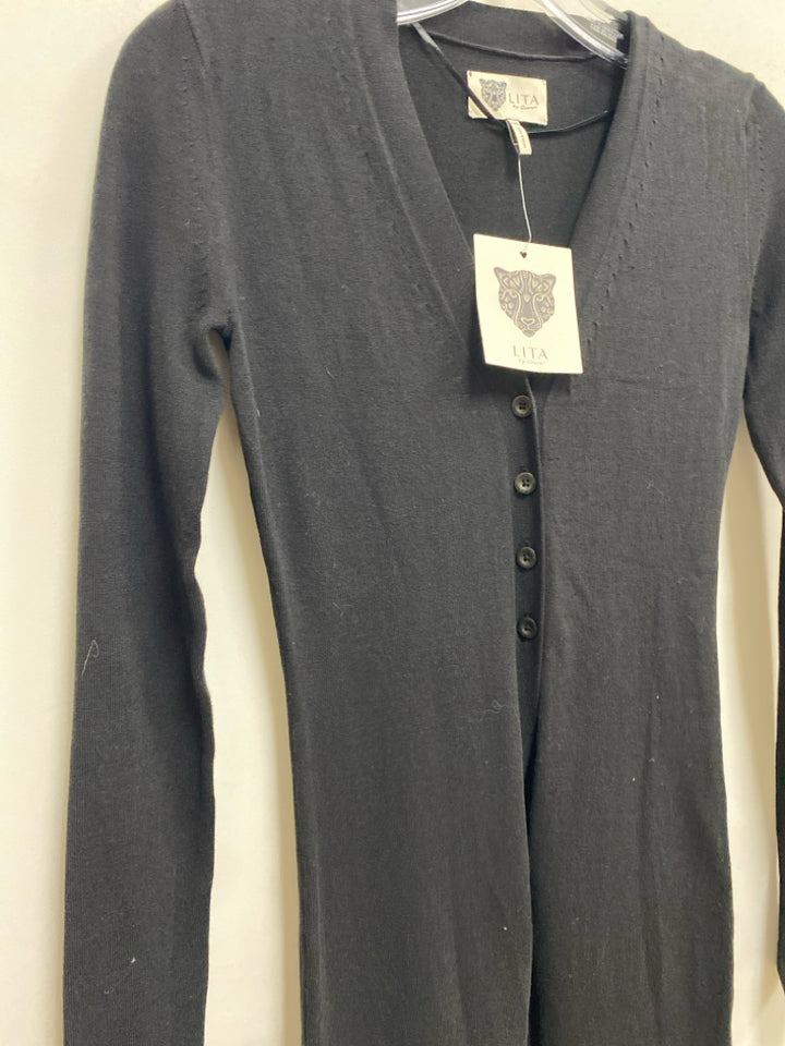 NWT Size XXS Black Duster Ladies Sweater