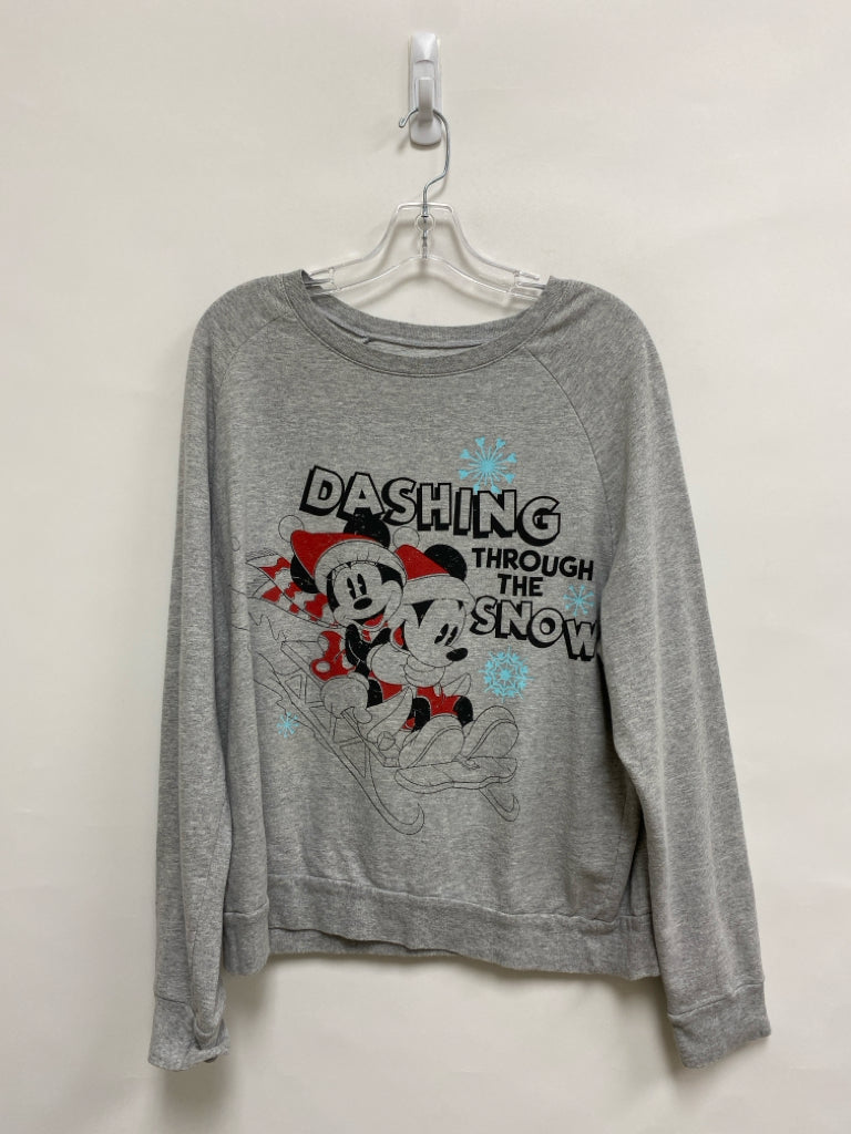 Disney Size XL Gray Black/Red Mickey/Minnie Ladies Sweatshirt
