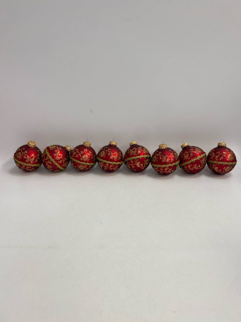 Red Gold/Green Shiny Ornaments