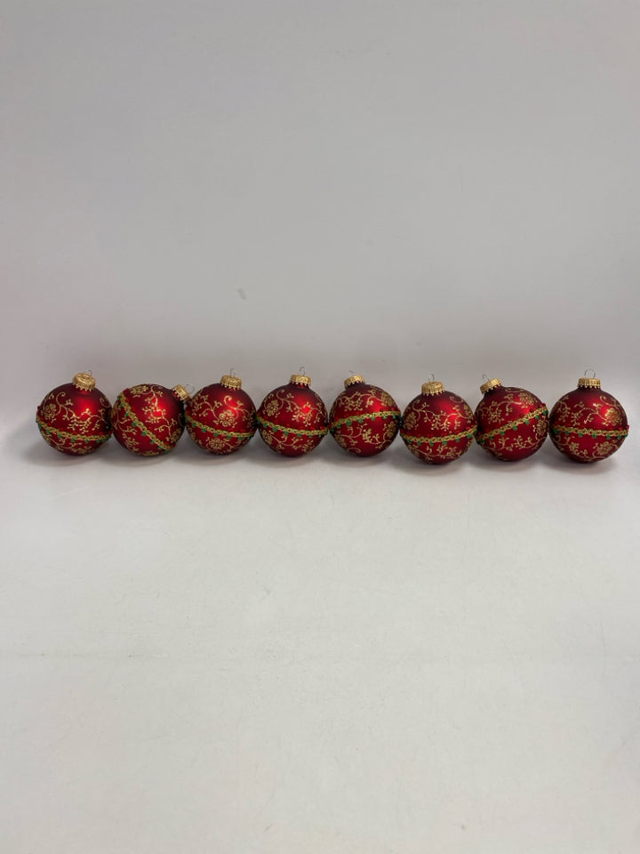 Red Gold/Green Shiny Ornaments