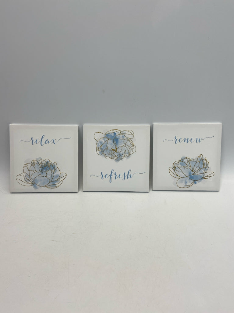 White Blue Canvas Art