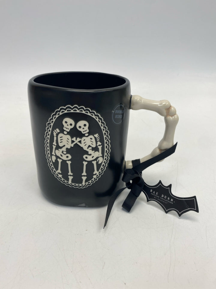 NWT Rae Dunn Black White Skeleton Halloween