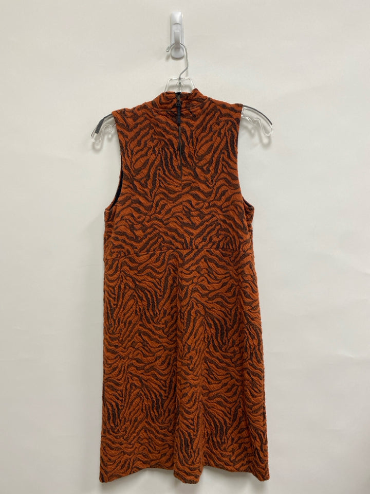 Anthropologie Size SP Orange Black Zebra Print Sleeveless Petite Dress