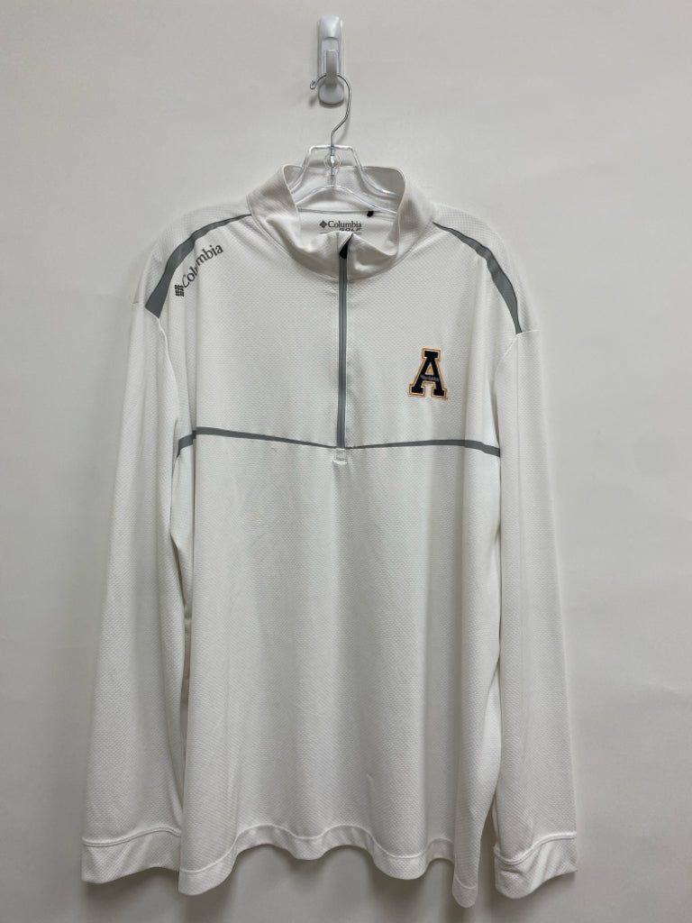 Columbia Size 2X White Waffle Quarter Zip Men&