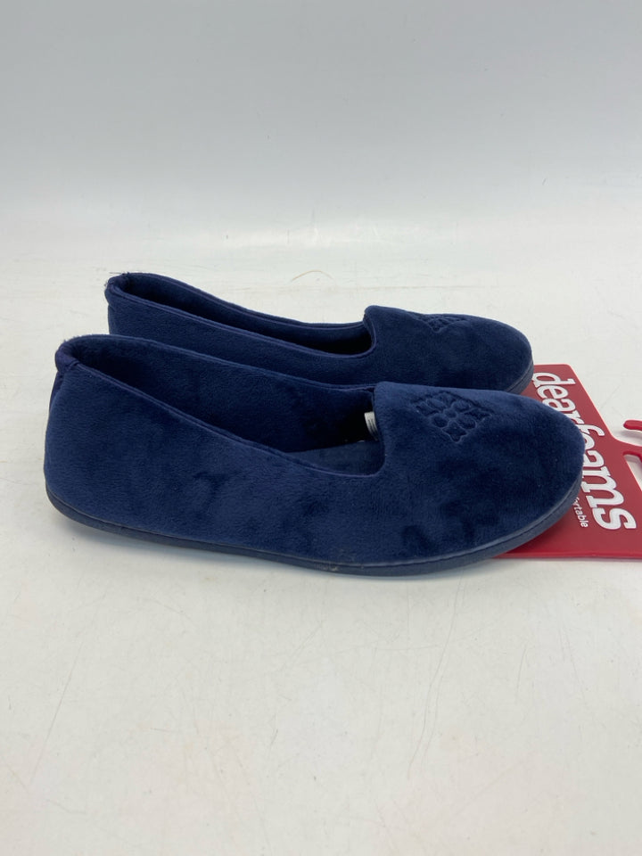NEW/PKG Dearfoams US Size L Dark Navy Slippers