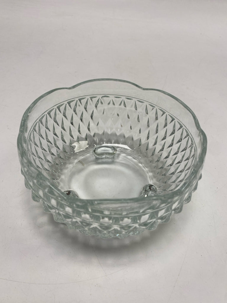 Clear Cut-Glass Candy Container