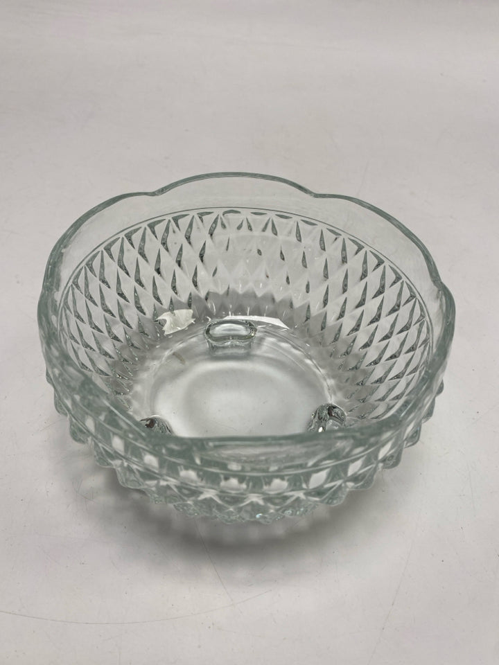 Clear Cut-Glass Candy Container