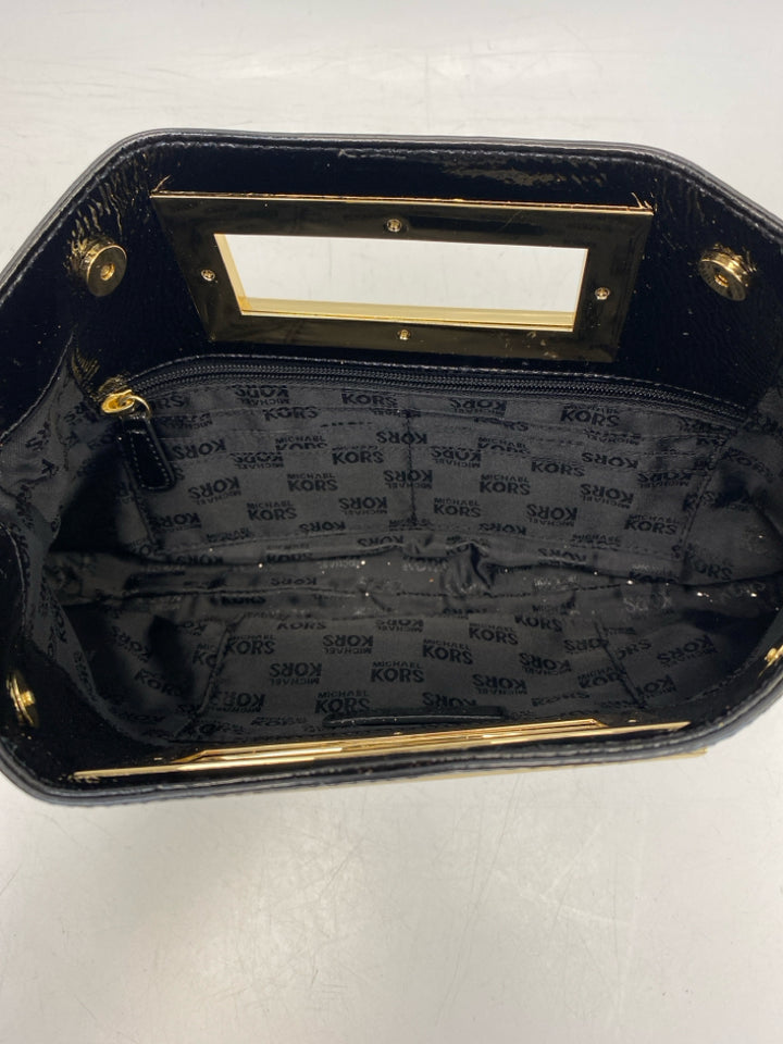 Michael Kors Black Gold Patent Handbag