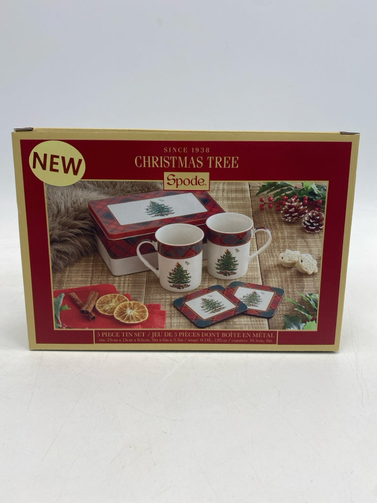 NEW/BOX Spode Red Green/White Plaid Christmas