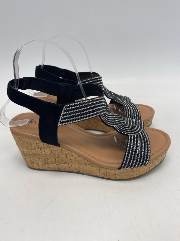 Size 9 Black Jeweled Sandals