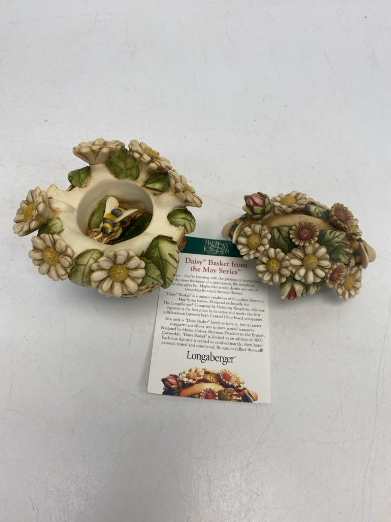 Longaberger Harmony Kingdom Daisy Basket Mini Trinket  Box