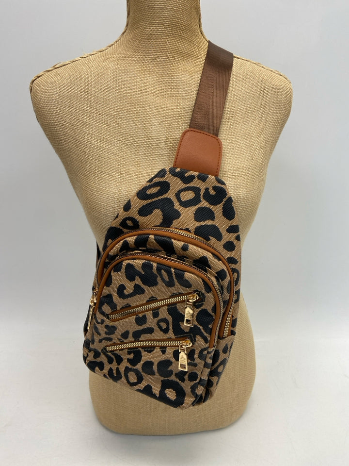 Brown Black Animal Print Crossbody