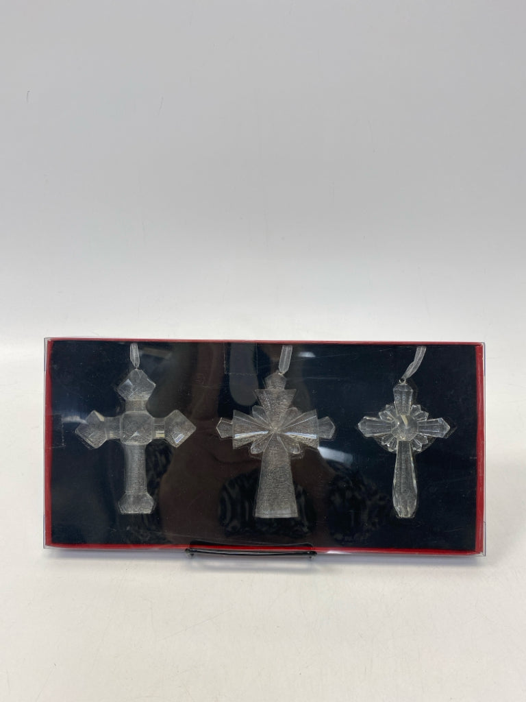 NEW/BOX Clear Cross Crystal Christmas