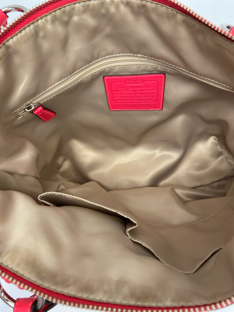 Coach Poppy Rose Pink Leather Handbag 23441
