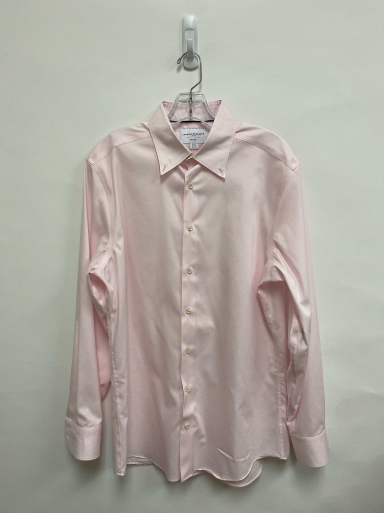 Charles Tyrwhitt Size 16 Pale Pink Button Up Men&