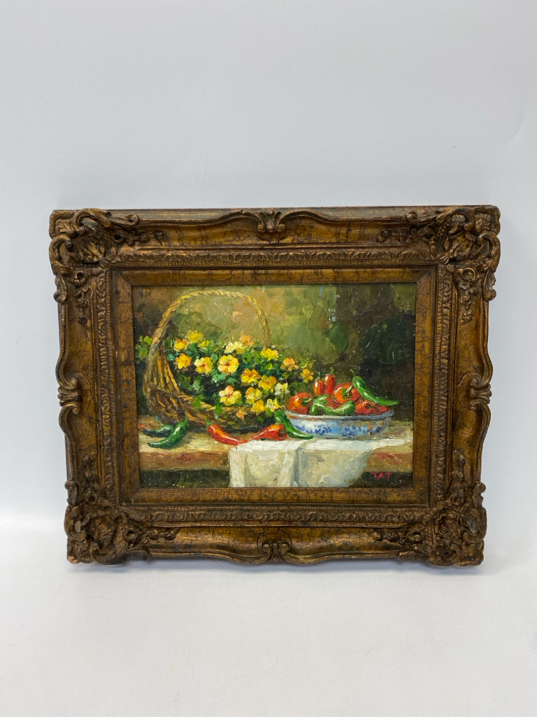 Yellow/Orange Red/Green Still Life Canvas Art