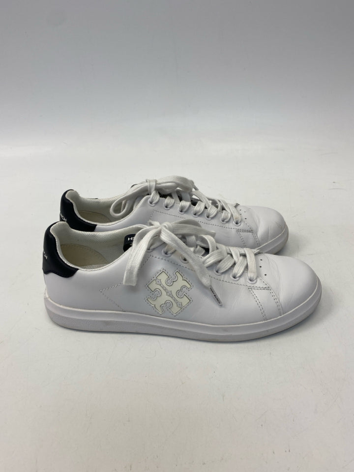 Tory Burch US Size 6.5 White Black Lace-up Sneakers