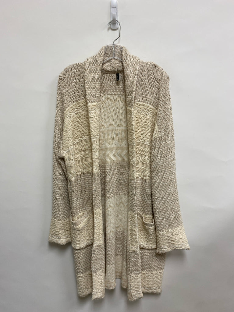 North River Size M Beige Cream Woven Duster Ladies Sweater