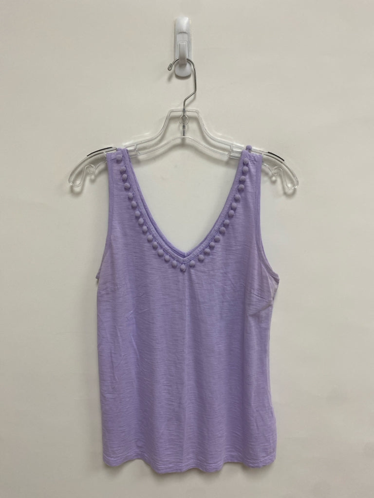 LILLY PULITZER Size S Lavender Pom Poms Sleeveless Cotton Ladies Top