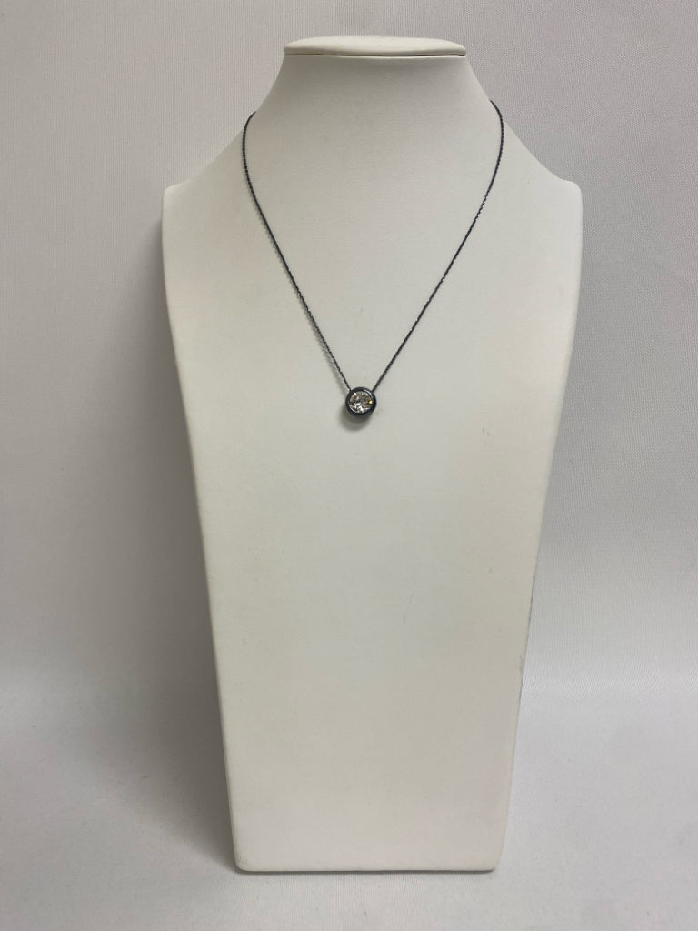 WHBM Black Clear Jeweled Necklace