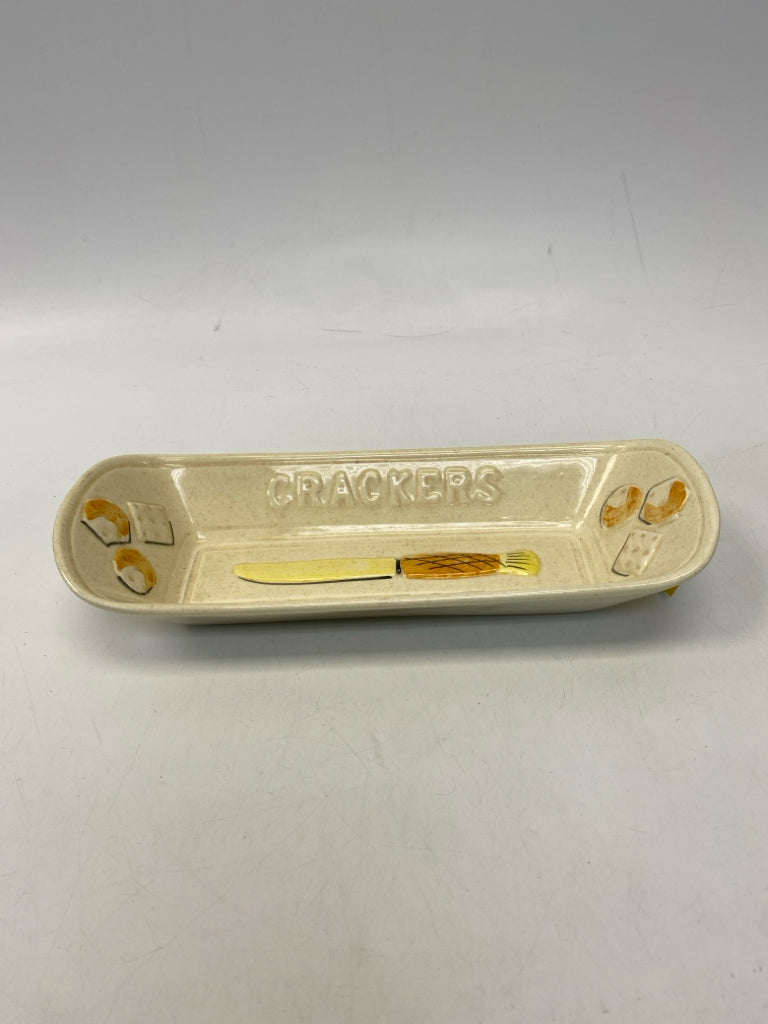 Cream Brown Serving Piece