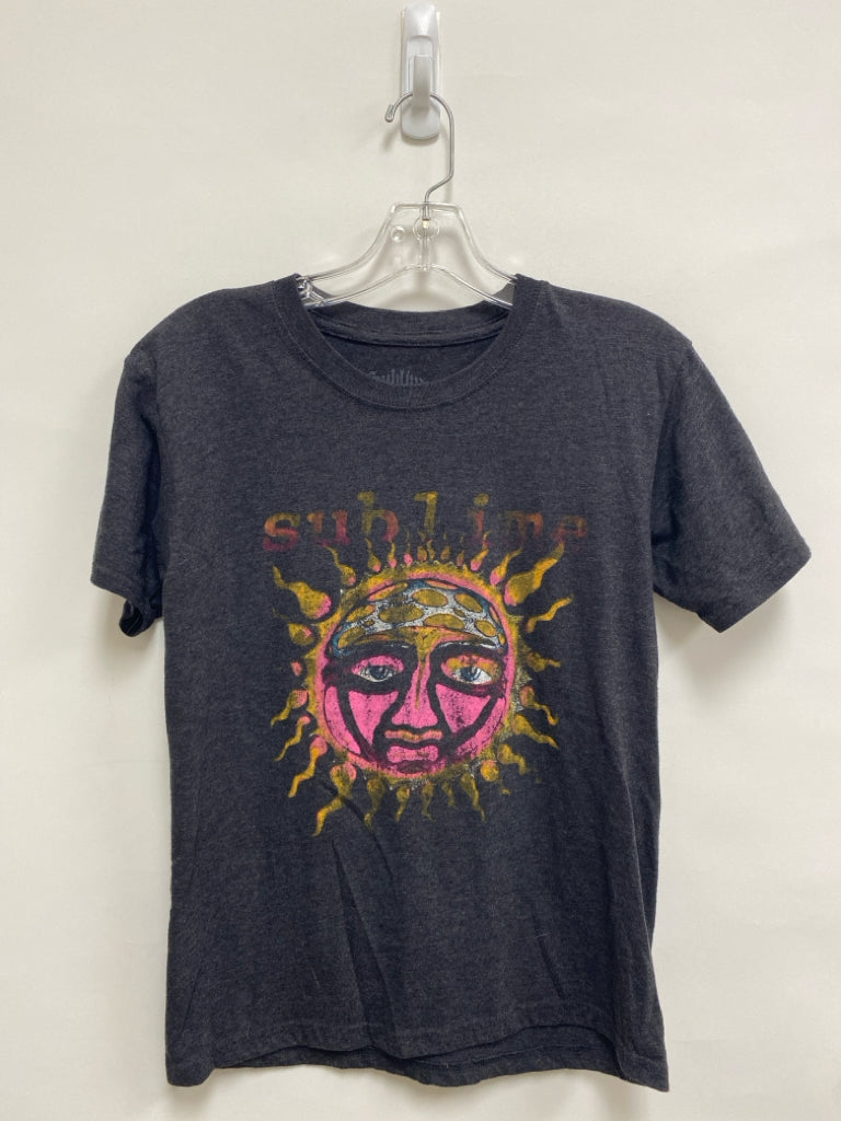 Size S Charcoal Pink/Orange Sunburst Ladies Top