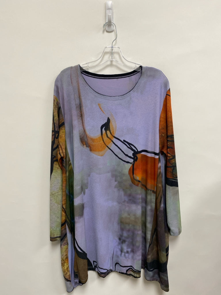 3 Potato Size OSFM Lavender Orange/Multi Abstract Tunic Ladies Dress