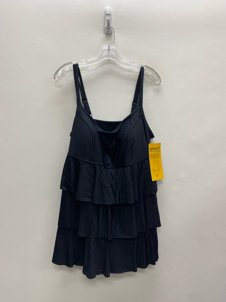 NWT  SIZE  20W Black Ruffles Plus Size Swimwear