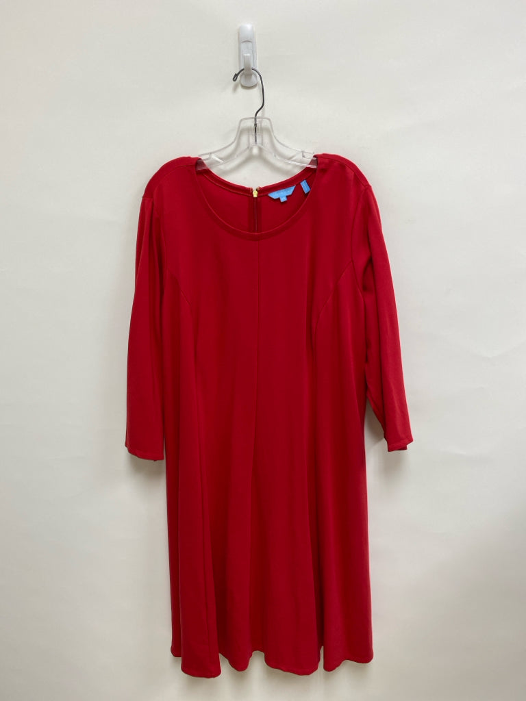 Draper James Size 2X Red 3/4 Sleeve Plus Size Dress