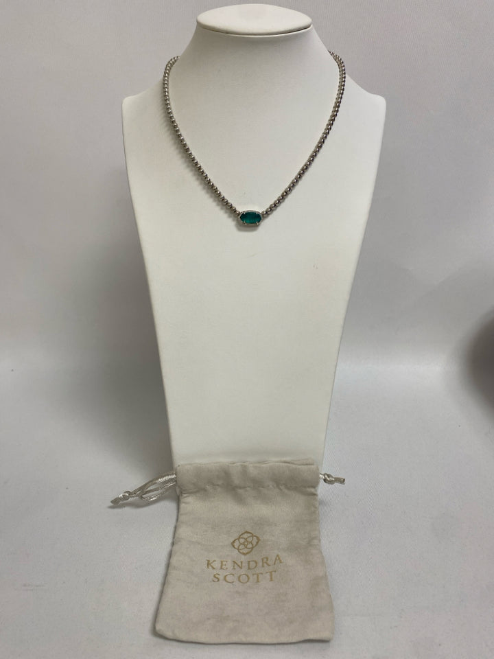 Kendra Scott Green Silver Color Beaded Necklace